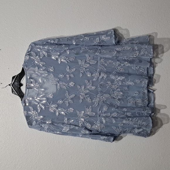 Alex Evenings Plus Size 3/4 Sleeve Embroidered Twinset - Picture 10 of 14